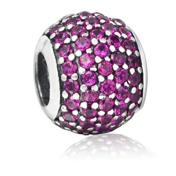 Jewelry - Cyber Monday special. Rose red pave charm bead.